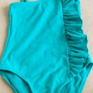 Vaenait Toddler Girls Green One-Piece Lining Swimsuit Size 2-3 Years.